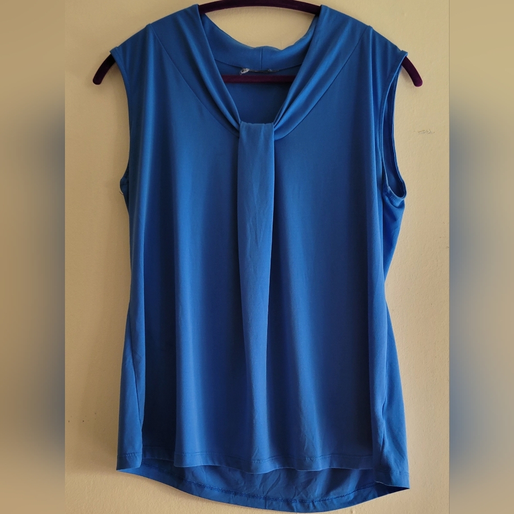 Blue polyester blouse